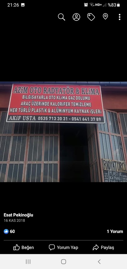 Kulu AZİM OTO KLİMA RADYATÖR HORTUM PRESCİ kapak görseli