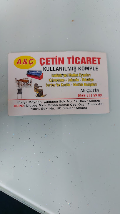 Çetin Ticaret masa sandalye lokanta cafe malzemesi Alım Satım kapak görseli