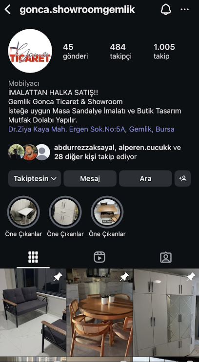 GEMLİK MASA SANDALYE İMALATI (Gonca Showroom) kapak görseli